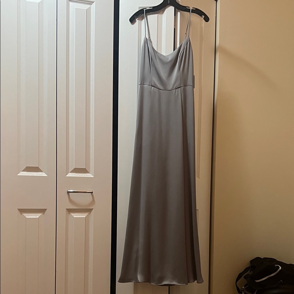David's Bridal Gray Maxi Dress